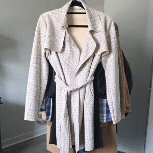 Solitaire Light Beige Trench Coat with Waist Tie